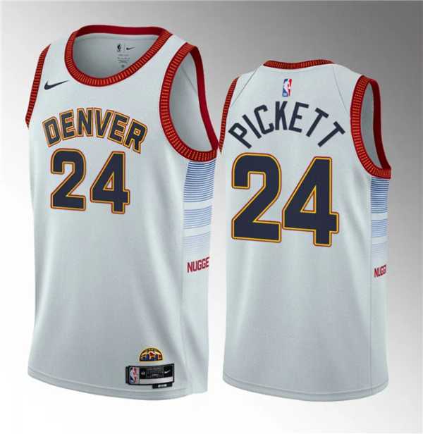 Men's Denver Nuggets #24 Jalen Pickett White 2023 Draft Icon Edition Stitched Basketball Jersey Dzhi ,We sell and wholesale Men's Denver Nuggets #24 Jalen Pickett White 2023 Draft Icon Edition Stitched Basketball Jersey Dzhi  on line form chian!
